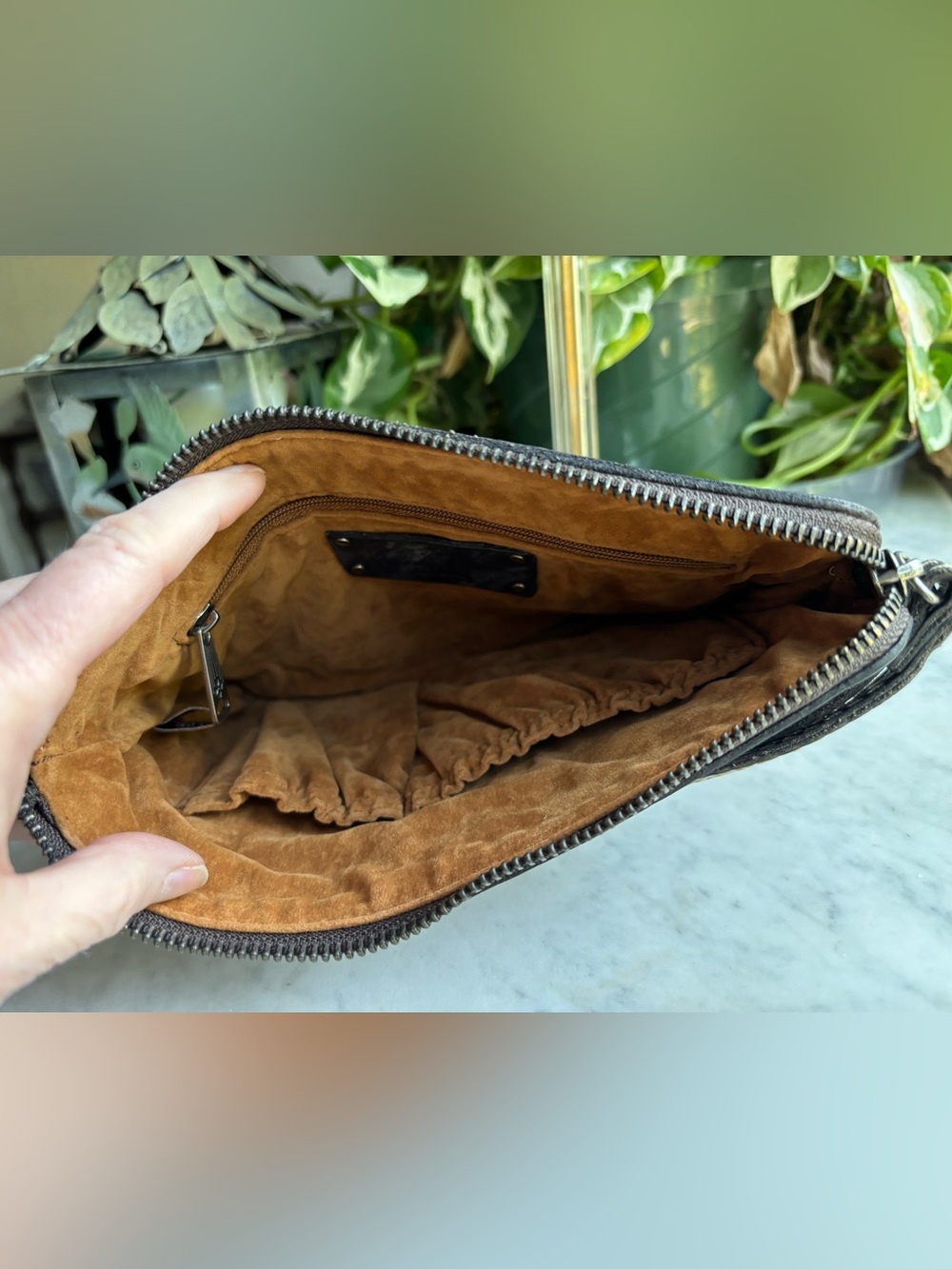 Patricia Nash Embossed Leather Clutch in Navy - Picture 3 of 3